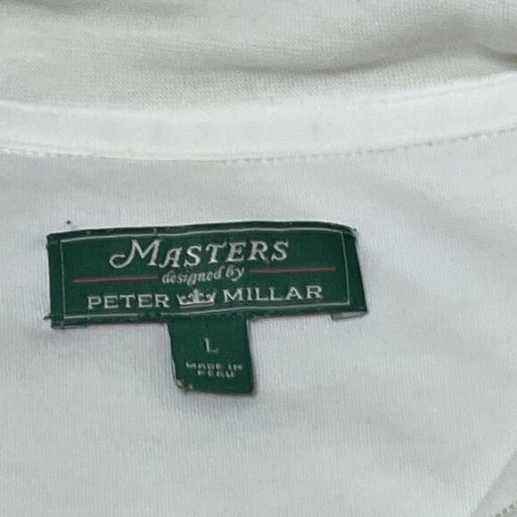 Peter Millar Masters White Quarter Zip Pullover L Augusta National Logo Golf - Picture 4 of 10